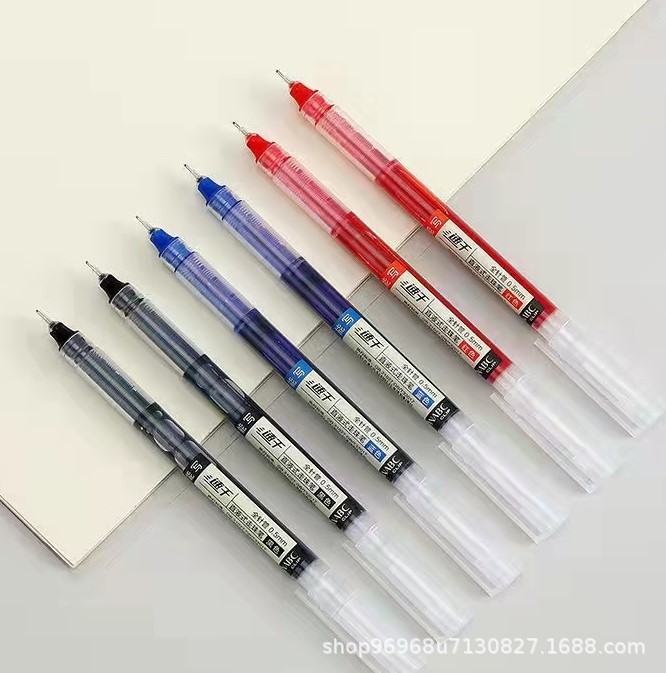 直/液/式/走/珠/笔/速/干/红/蓝/黑/色/中/性/水/碳/素/学/生/用/品白底实物图