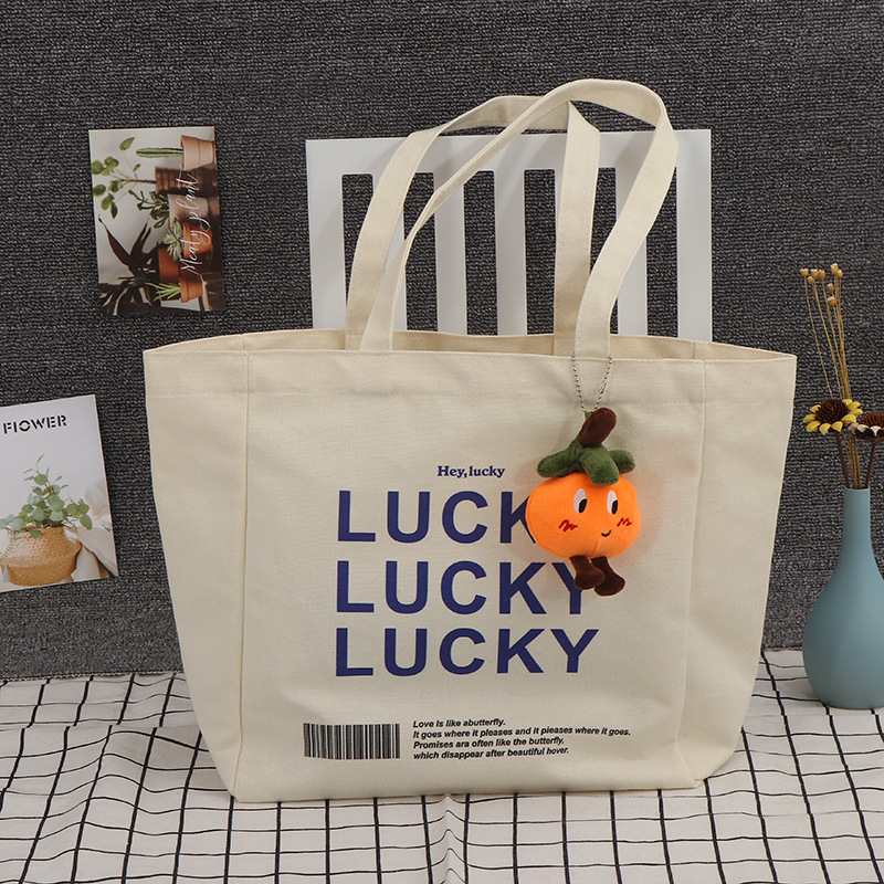 Factory wholesale of hand-held canvas bags, casual and versatile canvas bags, custom-made women's fashionable single-shoulder cotton bags Specification image