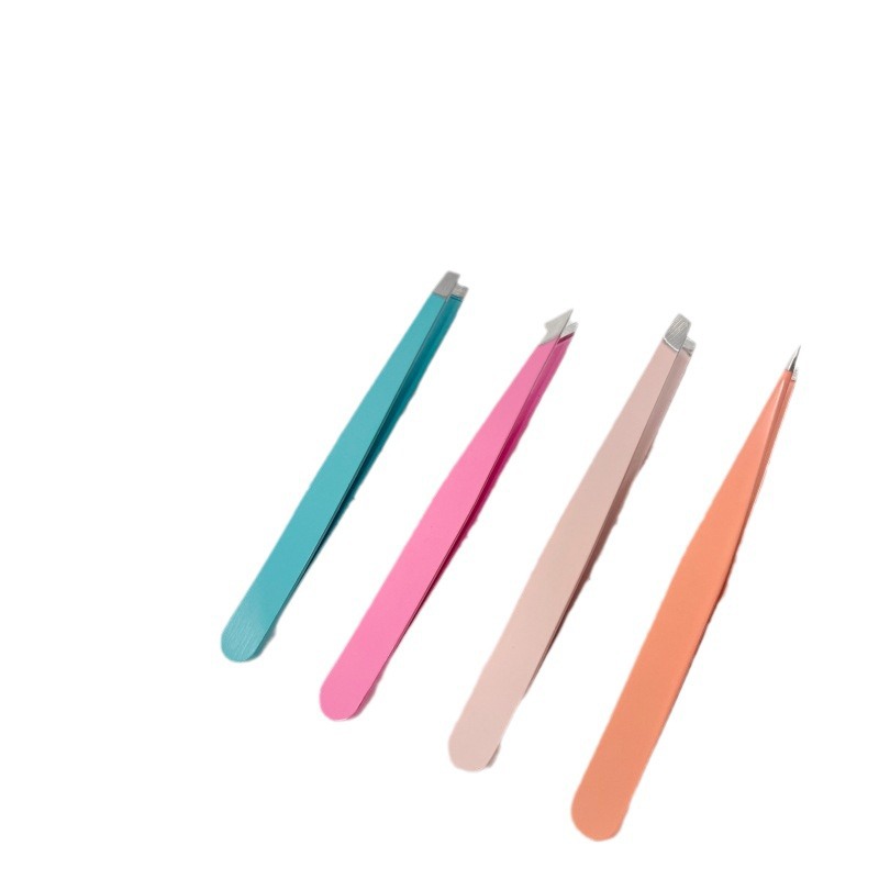 Cross-border manufacturer wholesale beard clips, color stainless steel eyebrow trimmers, multi-purpose hair plucking tweezers, portable beauty tools Item Picture