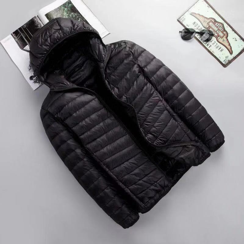 Wholesale of 2022 fashionable new men's light rainproof cotton-padded jackets with hats, short and casual winter cotton-padded clothes for young people in foreign trade Specification image