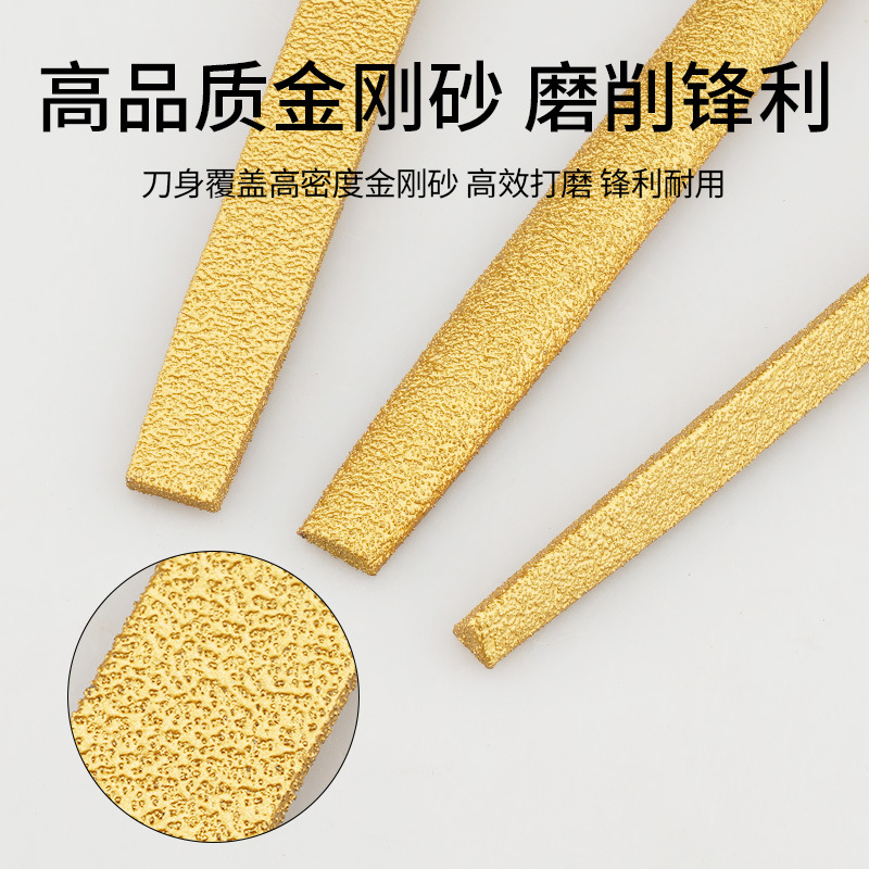 High-quality hand-brazed diamond files, complete specifications, woodworking files, super-hard triangular plate files, stone grinding details Picture
