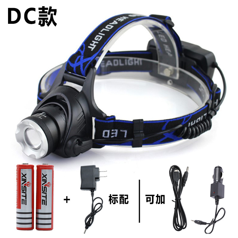 Cross-border sensor zoom led headlamp, outdoor fishing headlamp, high-intensity charging headlamp manufacturer wholesale