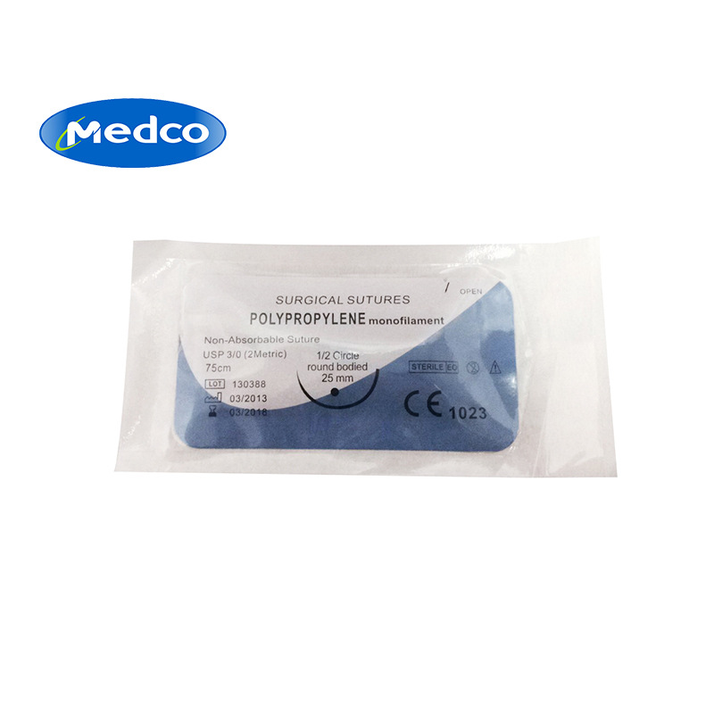 Disposable surgical sutures exclusively for foreign trade, polypropylene polyester, sterilized sutures in English packaging