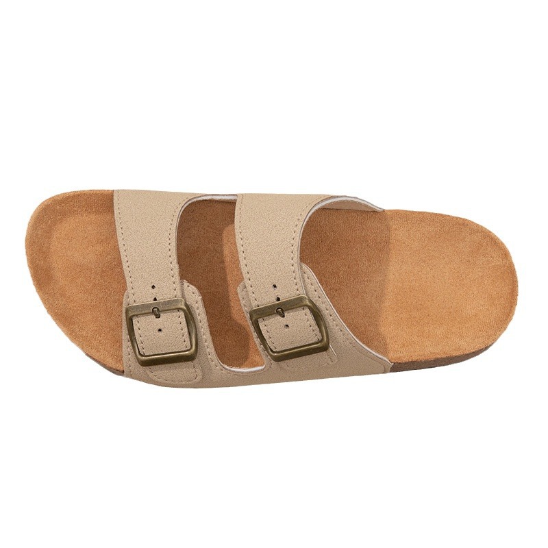 New summer cross-border pvc buckle leather sandals, Boken flat sandals, women's half slippers, thick-soled outerwear Item Picture