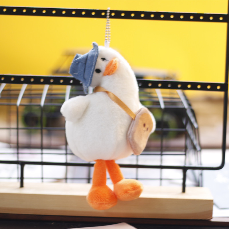 Cute and adorable little duck pendant on Instagram, plush toy figurine, creative cartoon yellow duck schoolbag hanging decoration Specification image