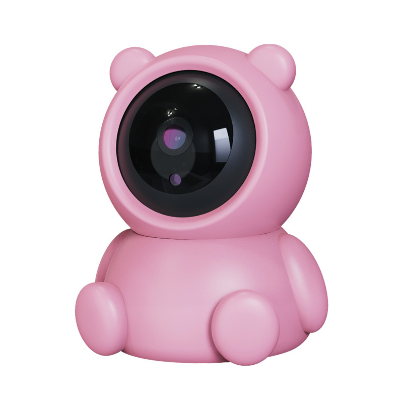 奥嘟比小粉熊摄像头 wifi高清监控器家用智能网络防盗摄像机图