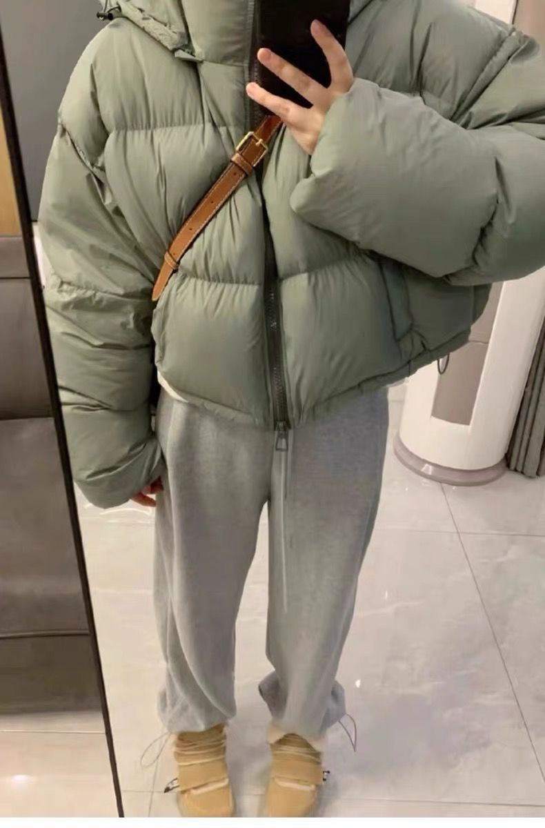 短款羽绒服女2025新款韩版小个子高腰加厚宽松面包服白鸭绒冬外套详情12