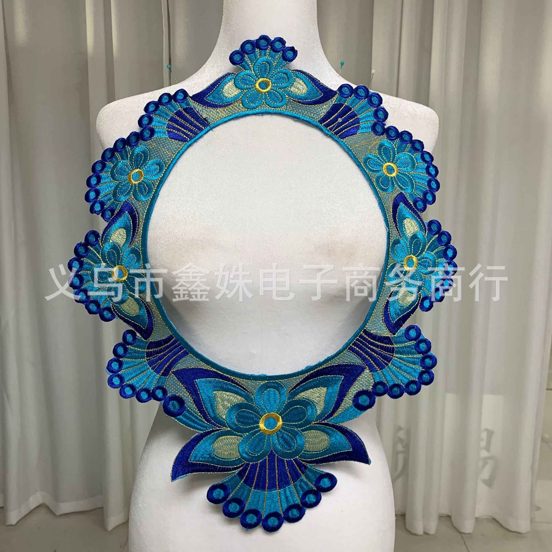 New embroidered fabric pasted stage costumes, opera and animation accessories, ironing and lace for foreign trade