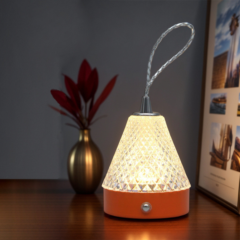 Portable ambient charging desk lamp, touch outdoor camping ambient light, night light charging model, bedroom high-end feel full figure