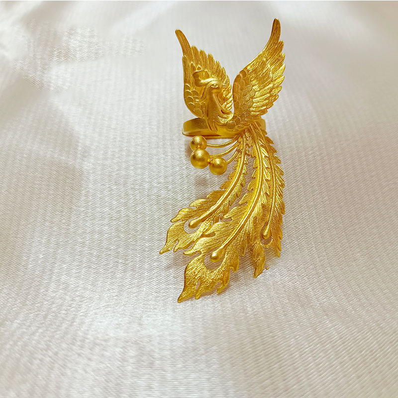 Alto sentido país mareado anillo antigua fa phoenix matrimonio anillo de vida ajustable moda exquisita luz lujo oro personalidad details Picture