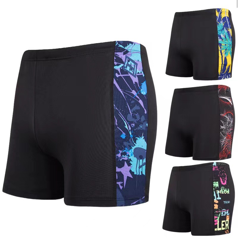 Adult men's swimming trunks, plus-size swimming trunks, pool close-fitting large children's briefs, hot spring bathing beach trunks details Picture