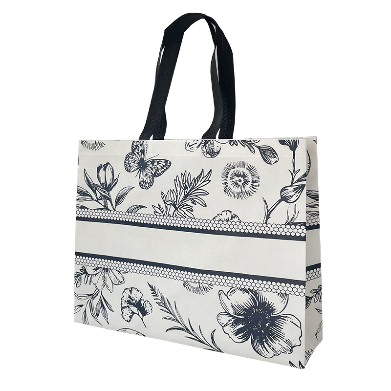 Vintage Flower Covered Non-Woven Handbag Custom Clothing Shop Shopping Bag Women's Clothing Gift Bag Overlord Item Picture