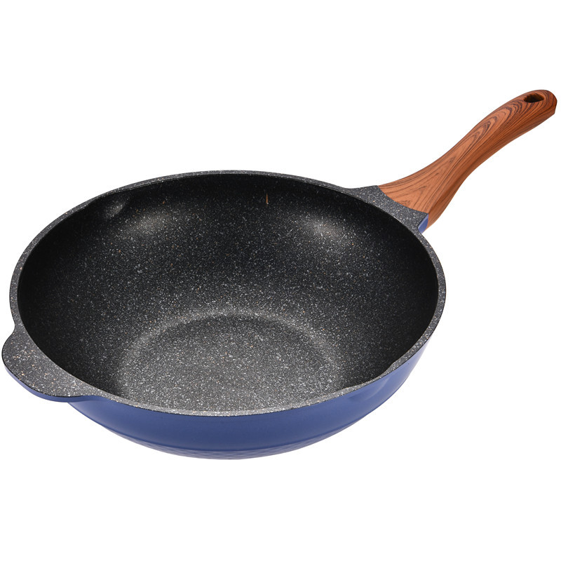 Factory direct supply of diamond tourmaline non-stick woks, low-smoke cooking woks, non-stick woks, aluminum cookware, one-piece consignment Item Picture