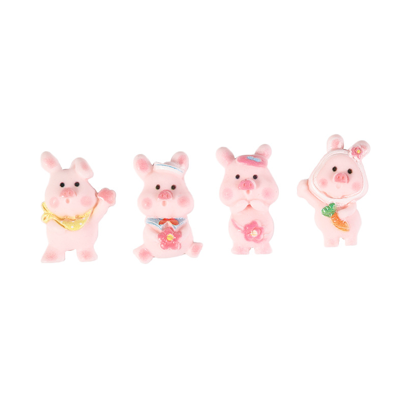 Resin accessories, cartoon cute little pigs, diy cream glue phone cases, patches, water cups, storage boxes, hair accessory materials Item Picture