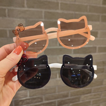 可爱卡通宝宝墨镜猫咪儿童太阳镜果冻色太阳镜拍照造型跨境热销镜