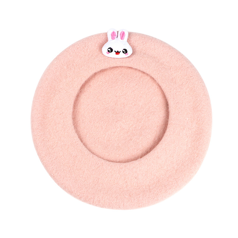 Satin Lined Custom Embroidery Logo Fashion Winter Wool Beret Hat For Women Item Picture