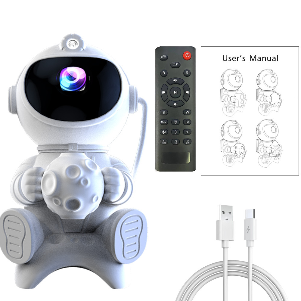 Bluetooth astronauts hold the moon hold the stars starry sky projection lamp laser starry atmosphere lamp bedside night light Application Scenario