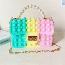 22 Hot rat killer pioneer bag Jelly bag Pearl hand crossbody bag children's bag silicone bag