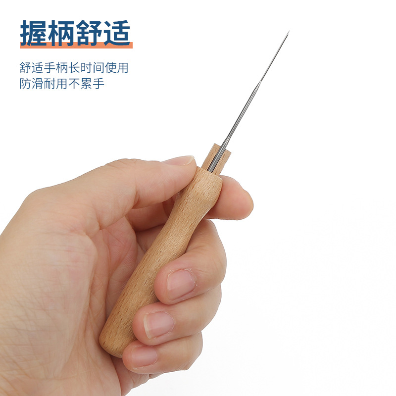 Wooden handle poke felt poke pen with three-needle hand-made wool felt doll poke tool poke needle Application Scenario