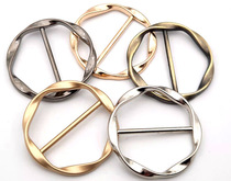 Metal round third buckle Spiral decorative belt buckle