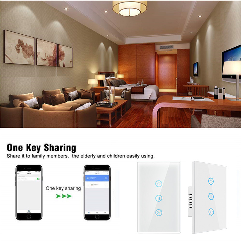 أنظمة Wifi Weifi الذكية الخربشة، لوحات الستائر الكهربائية الذكية التحكم عن بعد عن طريق التحكم عن بعد Application Scenario