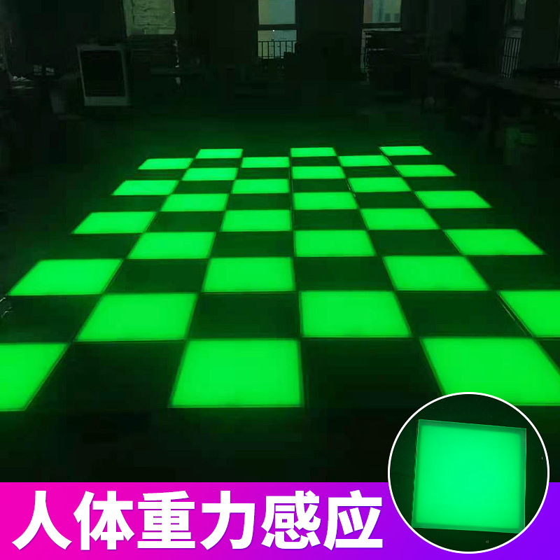 led floor tile light, stainless steel colored light-emitting brick, sensor outdoor park square ground interactive dancing, dancing, trampling, dmx stage square floor light details Picture