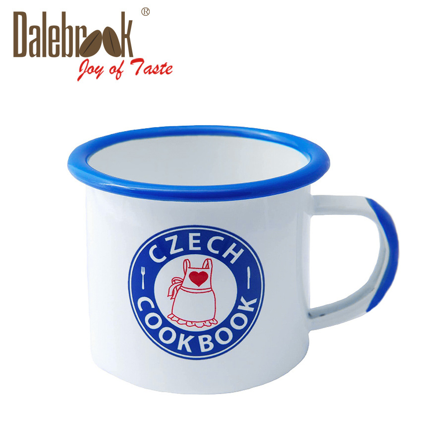 Dalebrook搪陶瓷马克杯水茶杯子 咖啡杯带盖 旅行茶具口杯 盖杯