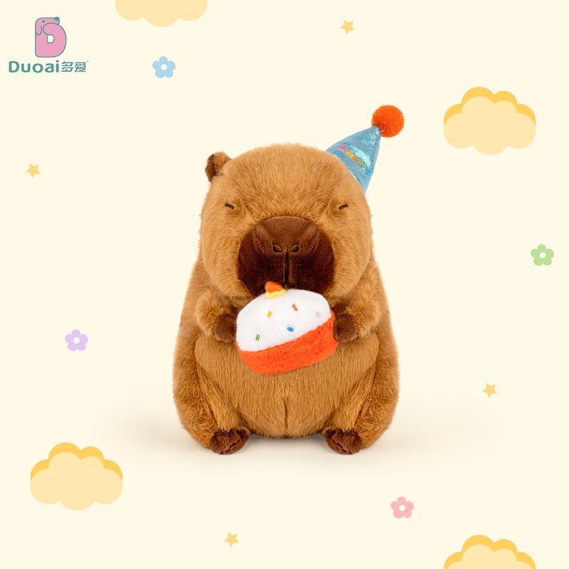Wholesale of genuine French fries, capybaras, cute cartoon guinea pigs, plush toys, desktop ornaments, and soothing sleeping dolls details Picture