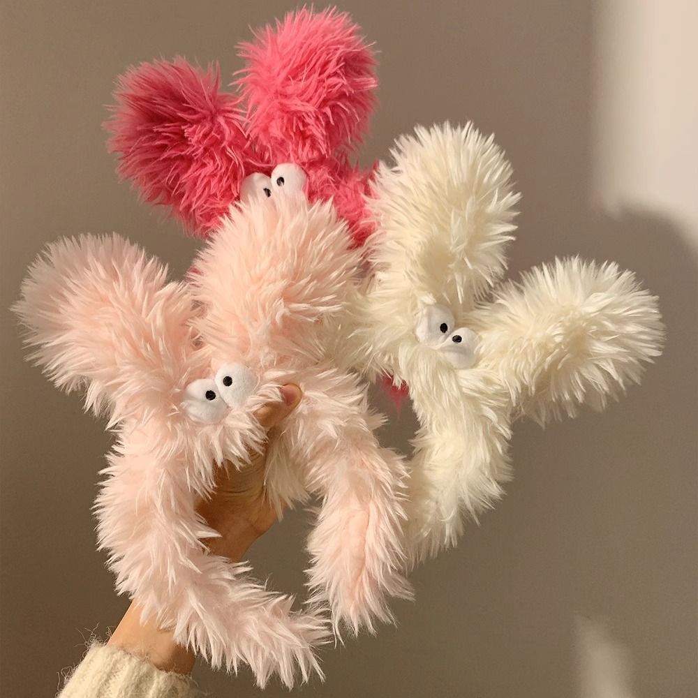 Funny and fun small eyes headband, cute long ears dog face wash headband, girlish heart mask, fluffy hair band Specification image
