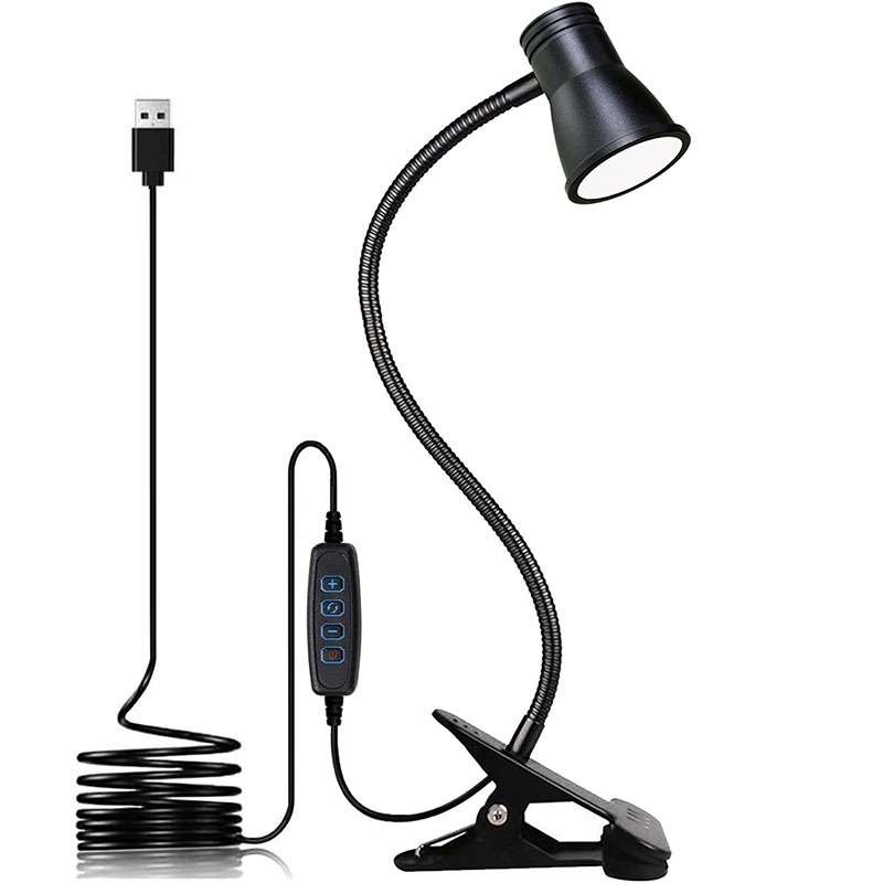 Creative trumpet-style clip desk lamp, LED student eye-protecting reading lamp, magnifying glass lamp, eye-protecting study and work lamp Item Picture