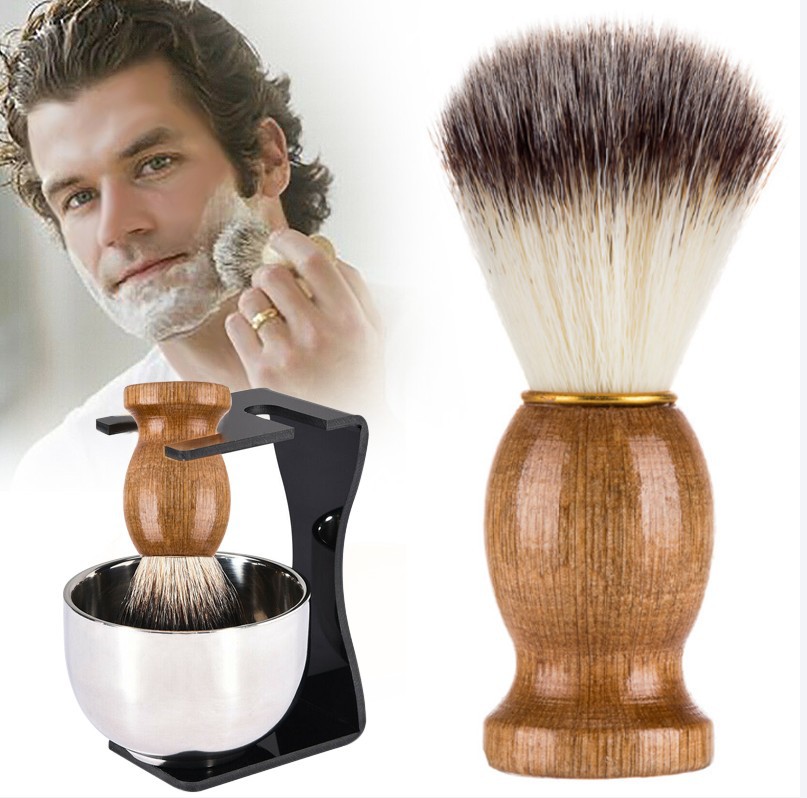 shanilak high-quality stainless steel beard brush, other beauty tools, shaving brush, animal hair brush, metal bowl, manual stirring and foaming cleaning brush Item Picture