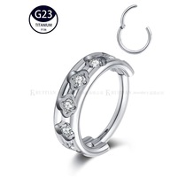 G23 titanium piercing plum zircon female nose ring lip ring jewelry F136 titanium ear bone ring fashion simple lip nail wholesale