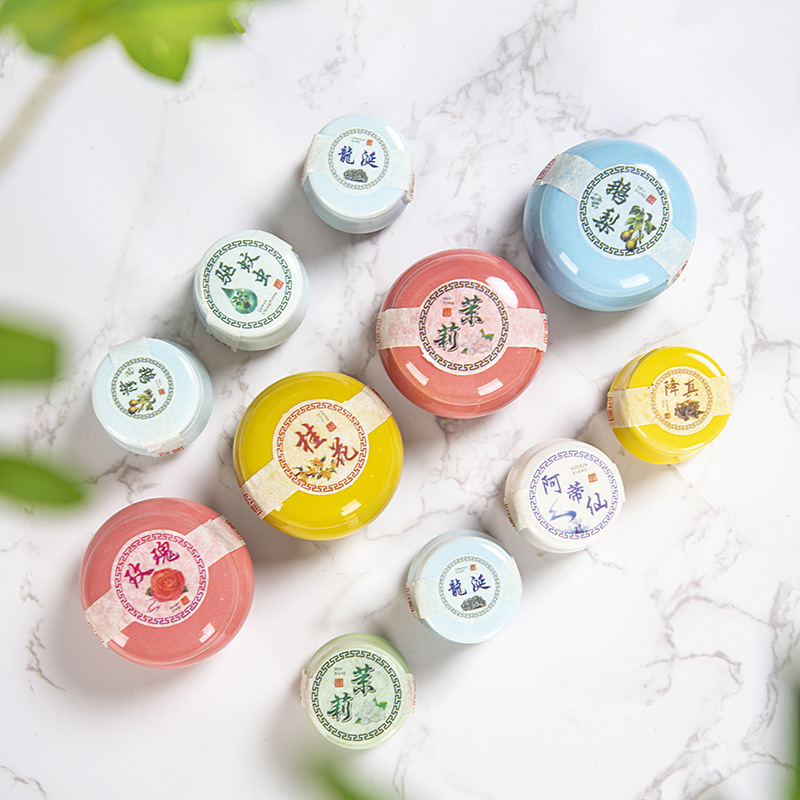 古风香膏陶瓷罐女士花香身体固体护肤植物香薰便携固体香水批发