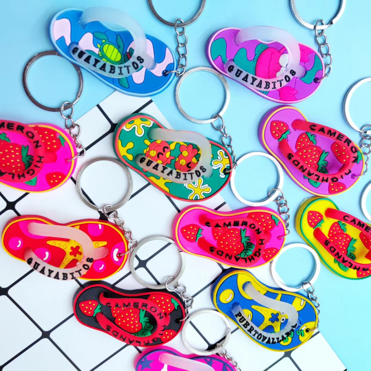 Manufacturers Direct Sales Of Cartoon Pvc Slippers Key Chain Pendant Decoration Creative Small Gift Travel Souvenirs details Picture