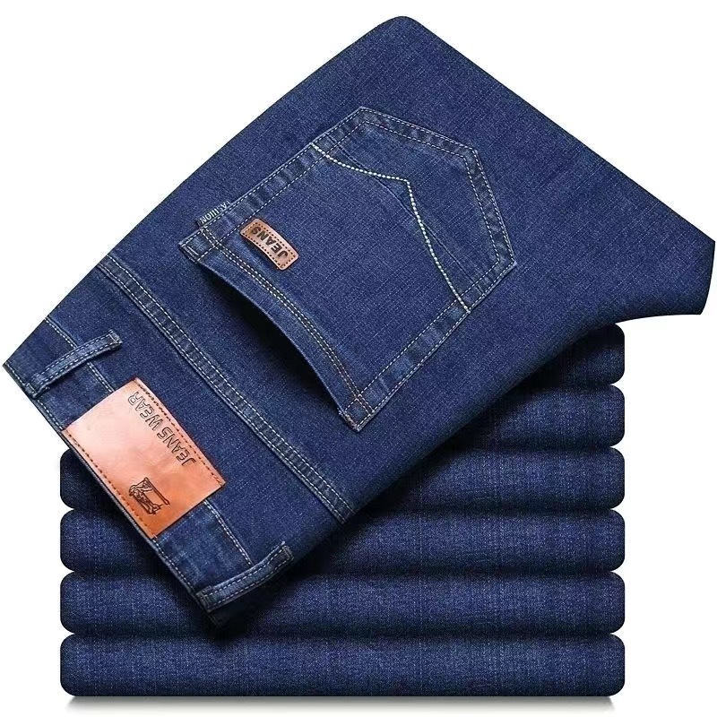 High Quality Xintang Men's Jeans Spring And Autumn Loose Straight Leg High Stretch Business Wear Resistance Dirt Thick Men's Trousers Application Scenario