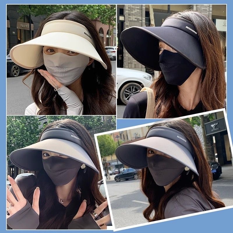 New women's large-brim sun hat, double-sided ice silk 5.0+ sun protection hat, UV protection against ultraviolet rays, cycling and outdoor travel hat Specification image