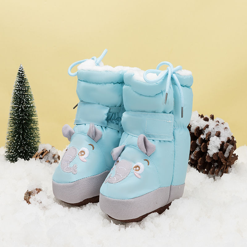 Winter fleece and thickened baby shoes, cotton pants, baby cotton shoes 3-6-12 months soft-soled high-top shoes that won't fall off, walking shoes Specification image