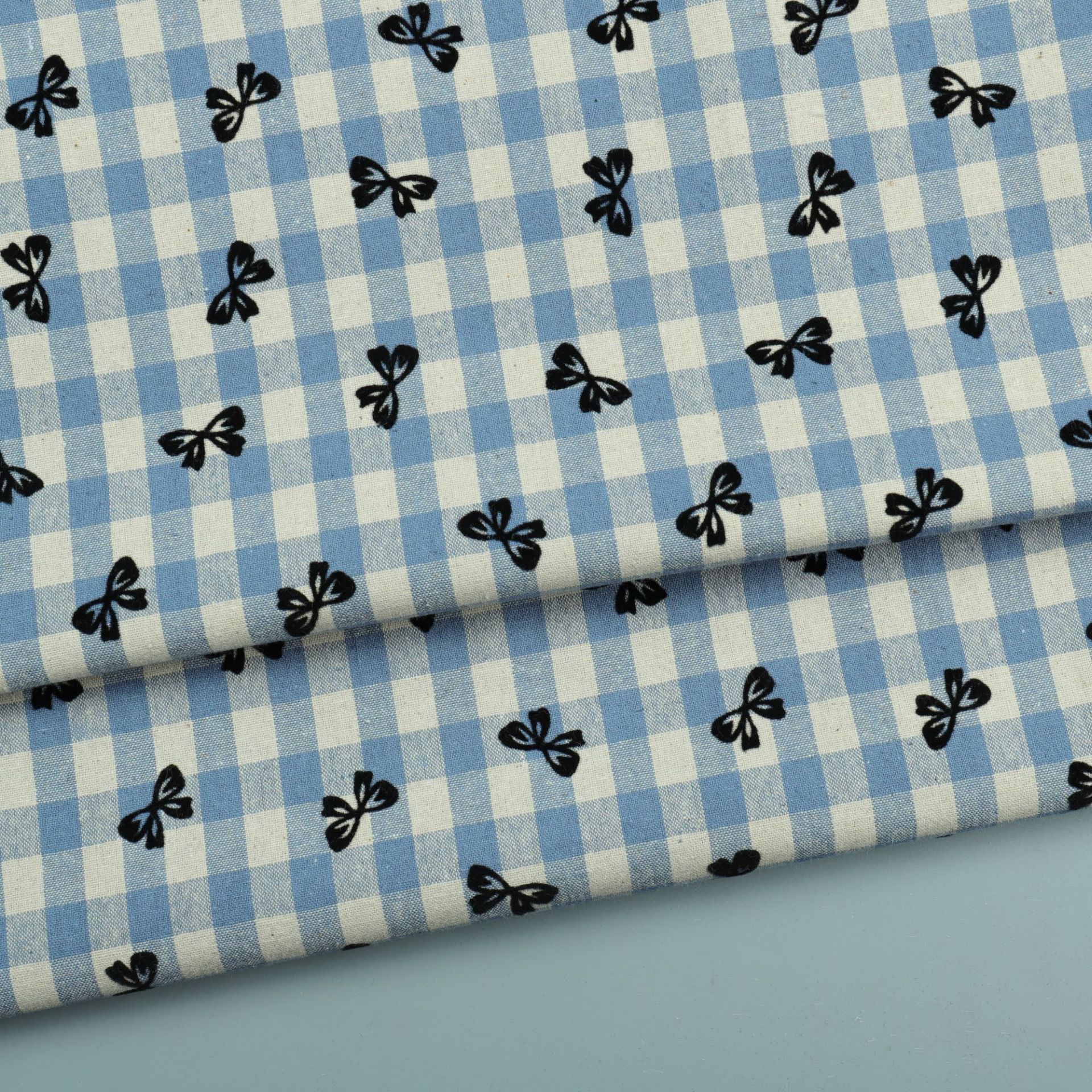Cotton Yarn-Dyed Sunrise Check Shirt Dress Children's Fashion Bags Shoes Hats Hair Accessories Bow Flocking Fabric