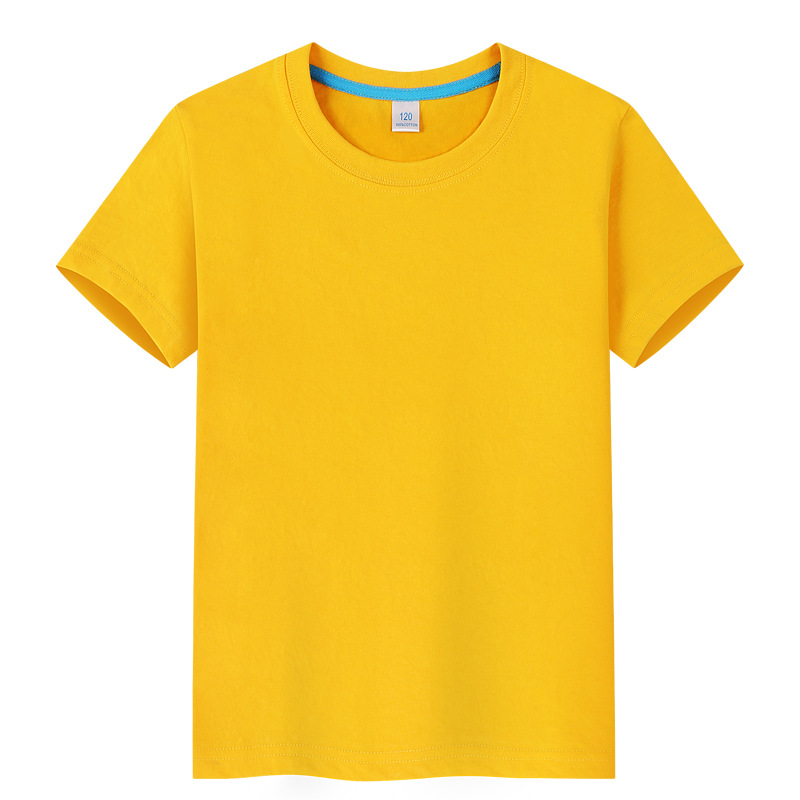 Children's short-sleeved T-shirt, men's middle and older children's round-neck solid color base shirt, Class b sweat-absorbing LOGO advertising shirt for middle and younger children Specification image