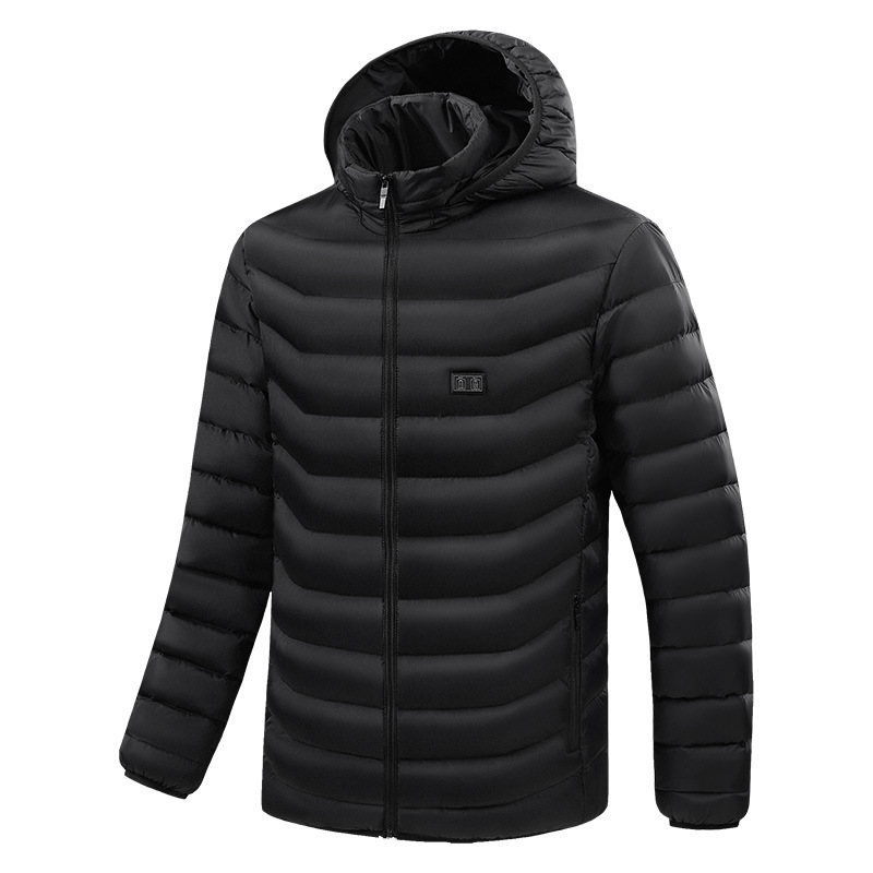 Cross-border exclusive supply of European, American and European code heating cotton-padded jackets, dual-control 15-zone intelligent constant temperature heating cotton-padded jackets for men in stock Item Picture