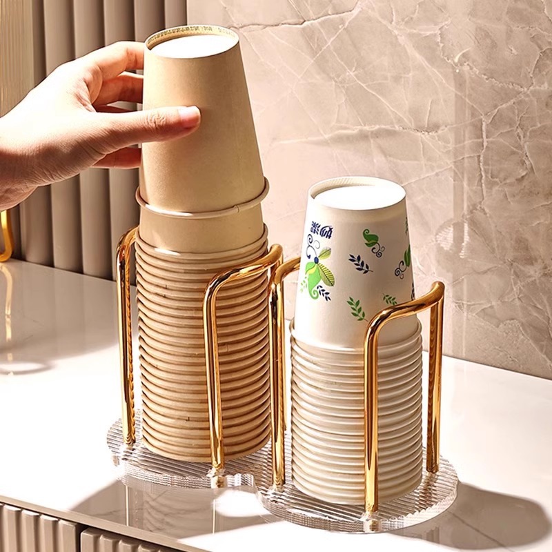 Light Luxury Paper Cup Holder Disposable Cup Remover Acrylic Cup Storage Rack Household Coffee Cup Holder Application Scenario