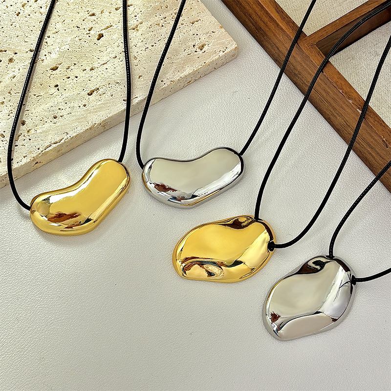 跨境新款几何不规则项链横版竖版高级感长款毛衣链冷淡风气质项饰