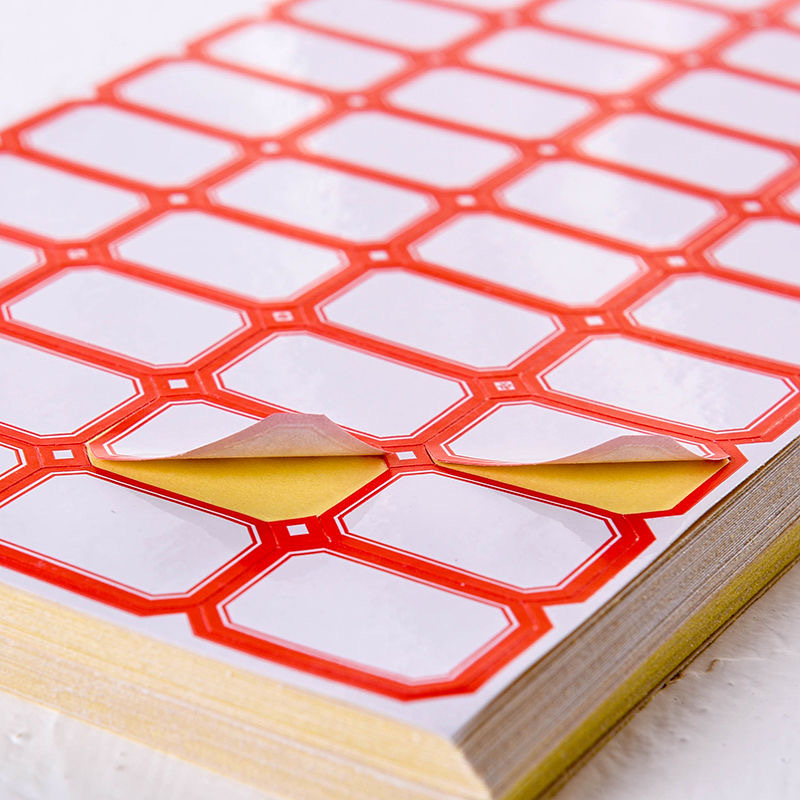 Wholesale of 50 pieces of hand-written red price tag paper name stickers for office self-adhesive label paper with mouth-out paper details Picture
