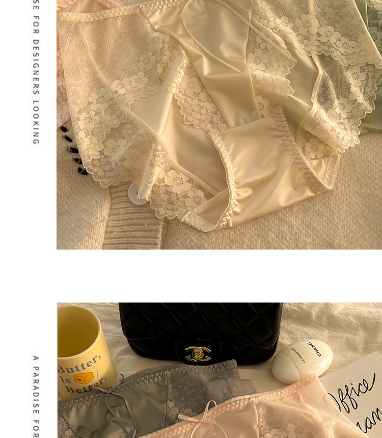 高腰大码女士内裤女胖MM200斤ins纯欲风包臀透气性感蕾丝边三角裤详情11