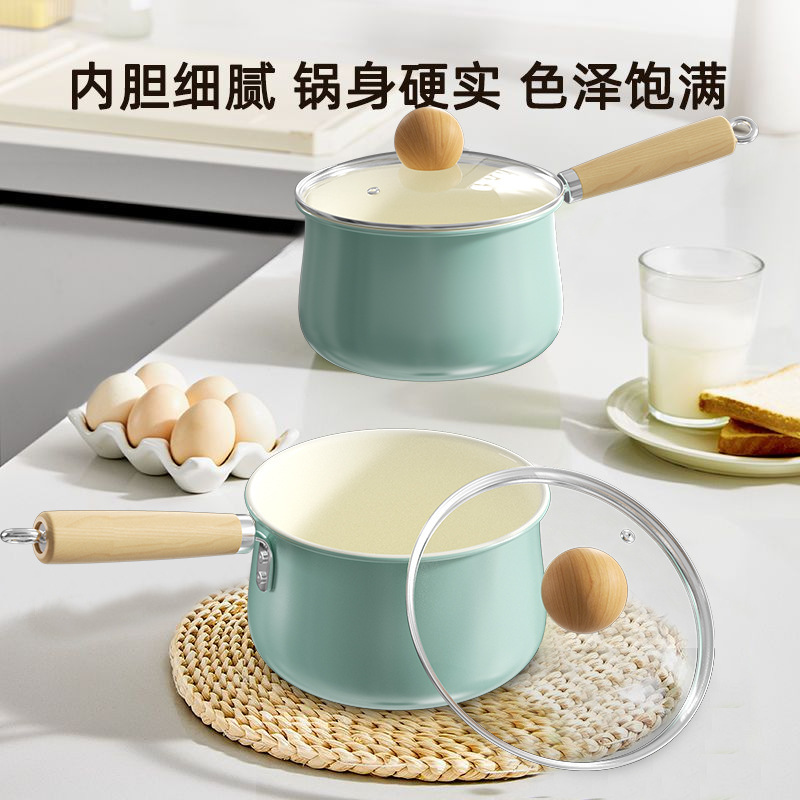 Ceramic small milk pot, household baby food pot, household snow flat pot, ceramic non-stick pot, universal stove, small soup pot Application Scenario