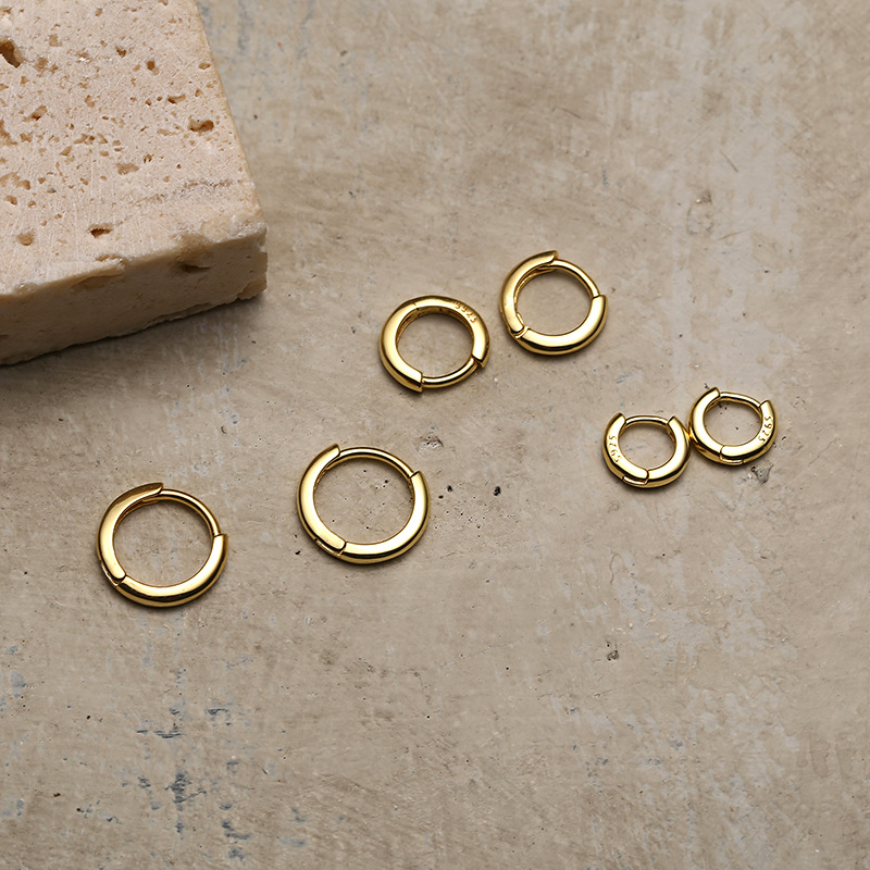 Korean cold and elegant style small ear buckle, INS all-body 925 sterling silver earrings, simple and versatile for women, ear bone stud 0953T Application Scenario