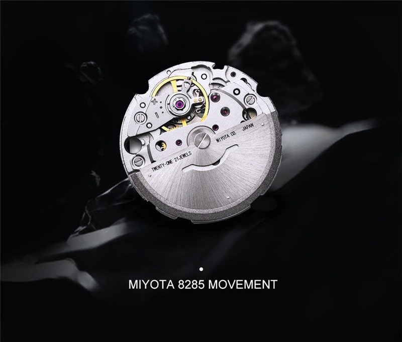 CADISEN8185 new stainless steel case automatic mechanical watch for men with sapphire calendar pic 2