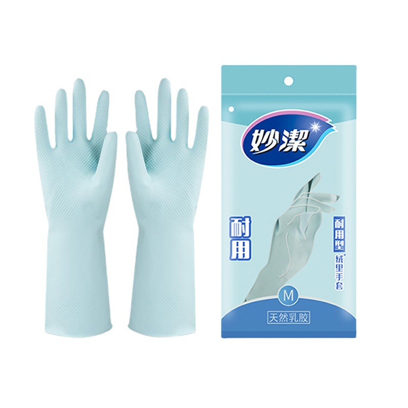 Miaojie guantes de goma tipo duradero cepillo cuenco lavado de ropa guantes de limpieza a prueba de agua guantes domésticos lavavajillas al por mayor Item Picture