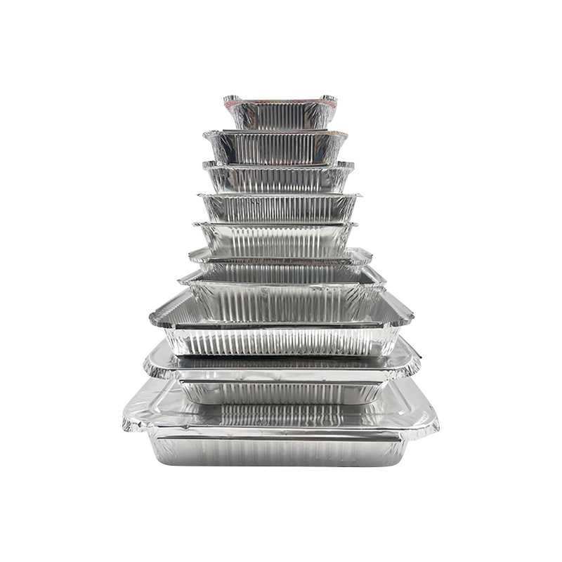 一次性铝箔餐盘餐具方形烤鱼饭盒容器烧烤外卖打包盒铝箔锡纸餐盒详情图2