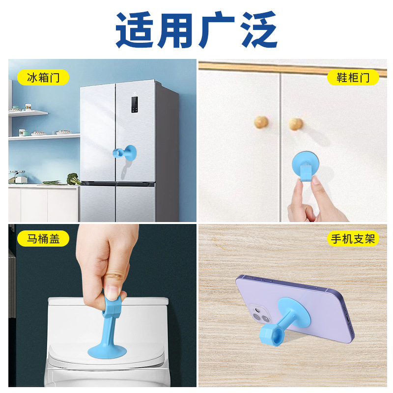 Non-perforating silicone door suction, bathroom door handle, silent suction cup, bedroom door, anti-theft door, rear door suction, anti-collision wonder details Picture